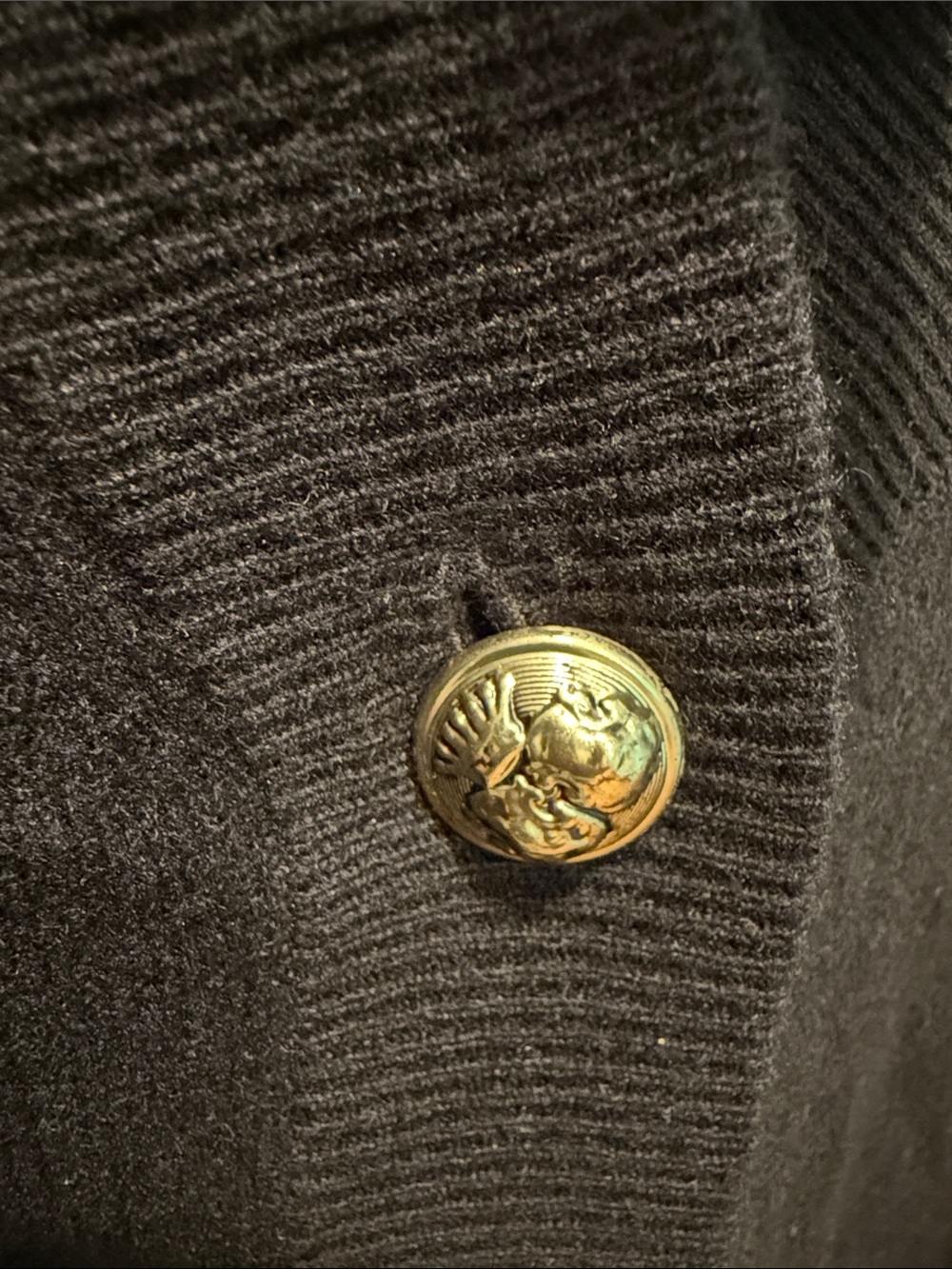 Massimo Dutti Black Wool Blend Cardigan with Gold Buttons - Picture 4 of 6